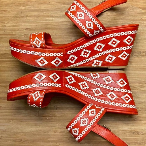 Tory Burch red Wedges. - Picture 1 of 6